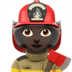 👩🏿‍🚒 woman firefighter: dark skin tone display on Apple